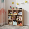 3-Tier Montessori Solid Wood Shelves Toy Organizers and Storage, 8-Compartment by ERUGI