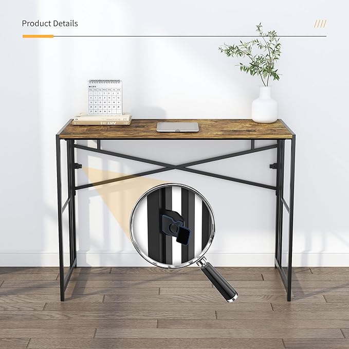 40 inch Folding Computer Desk, Writing Gaming Computer Camping Desk, No - Image 9
