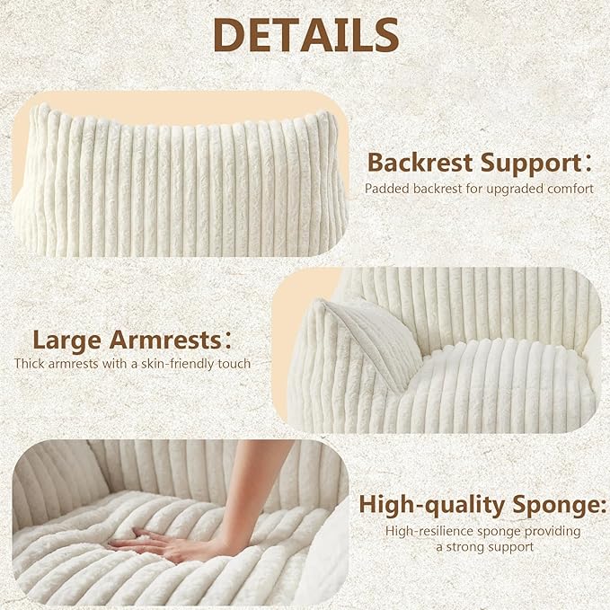 Giant Bean Bag Chairs for Adults Teens, Large Bean Bag Sofa Chairs - Image 5