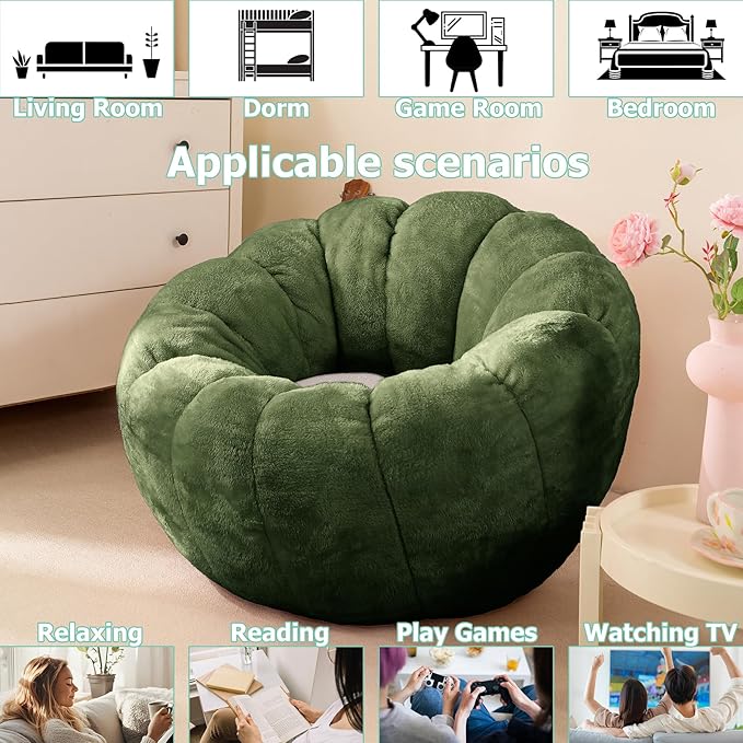 Pumpkin Bean Bag Sofa Chair, Bean Bag Chair - Image 6