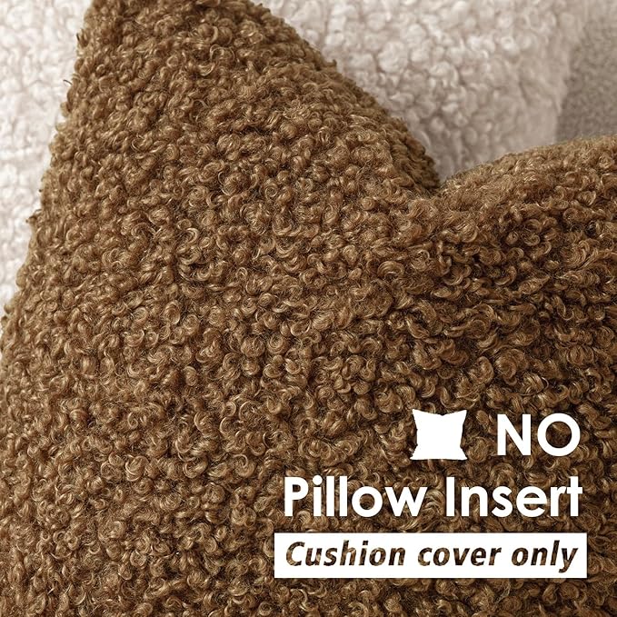 Foindtower 2 Pieces 22x22 Inch Dark Bronze, Faux Fur Throw Pillow Cover Accent - Image 3