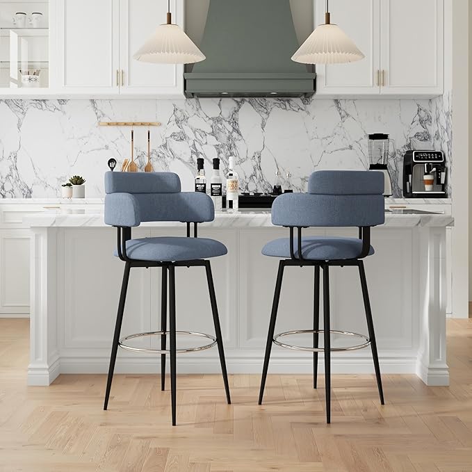 Swivel Bar Stools Set of 2, Counter Height Bar Stools by Unknown
