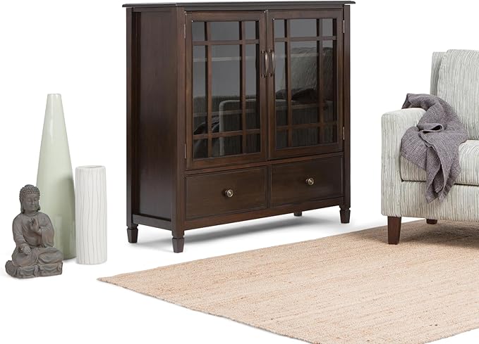 SIMPLIHOME Connaught SOLID WOOD 46 Inch Wide Traditional Tall Storage Cabinet - Image 4