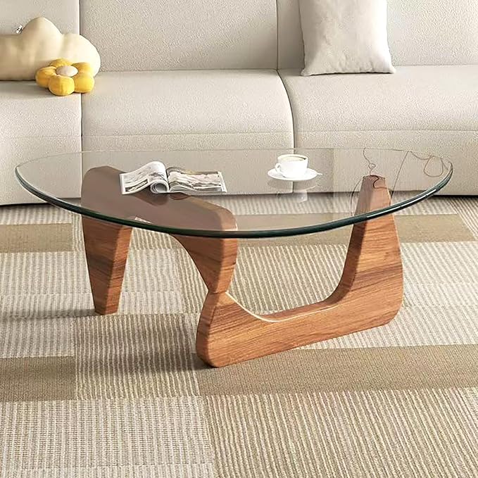Modern Glass Coffee Table for Living Room, Small mid Century Coffee Table by Unknown