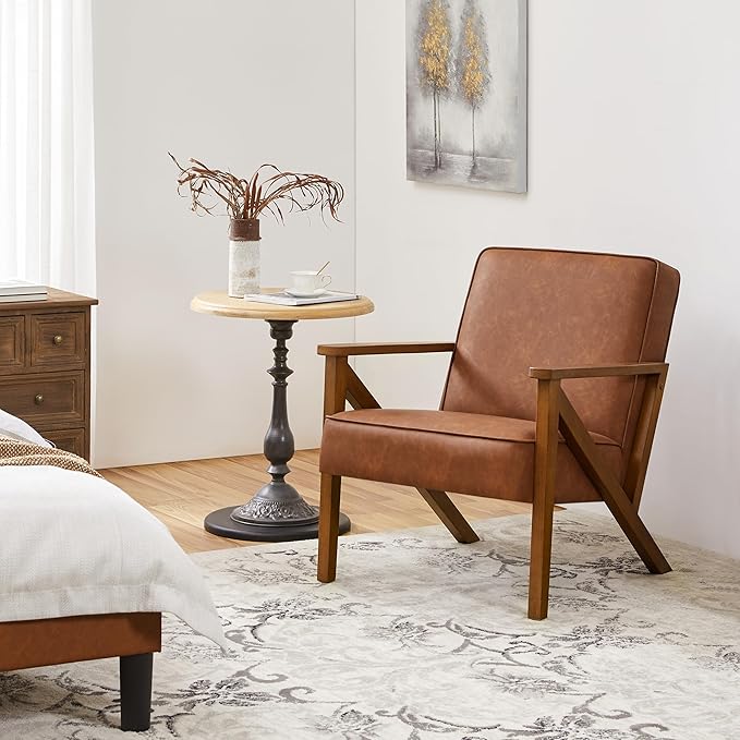 Yaheetech Accent Chair Faux Leather Armchair Lounge Chair by Yaheetech