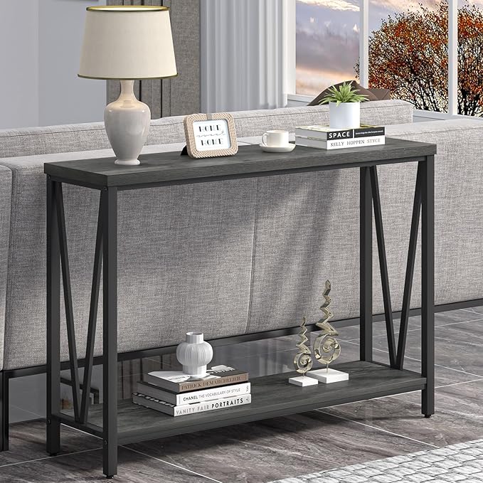 EXCEFUR Entryway Table, Rustic Wood Sofa Console Table - Image 5