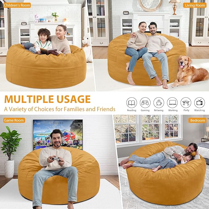 4FT Bean Bag Chair, Large Bean Bag Chairs - Image 4