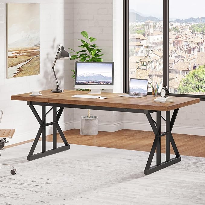 Tribesigns 70.8-Inch Executive Desk, Large Computer Office Desk Workstation - Image 3