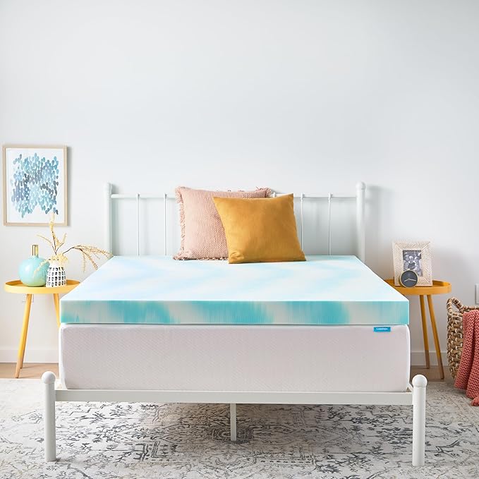Linenspa 4 Inch Gel Swirl Memory Foam Mattress Topper – Cooling Gel Infused – - Image 9