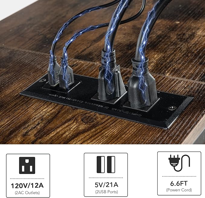 Clikuutory Modern Brown 63 inch Metal TV Stand - Image 5