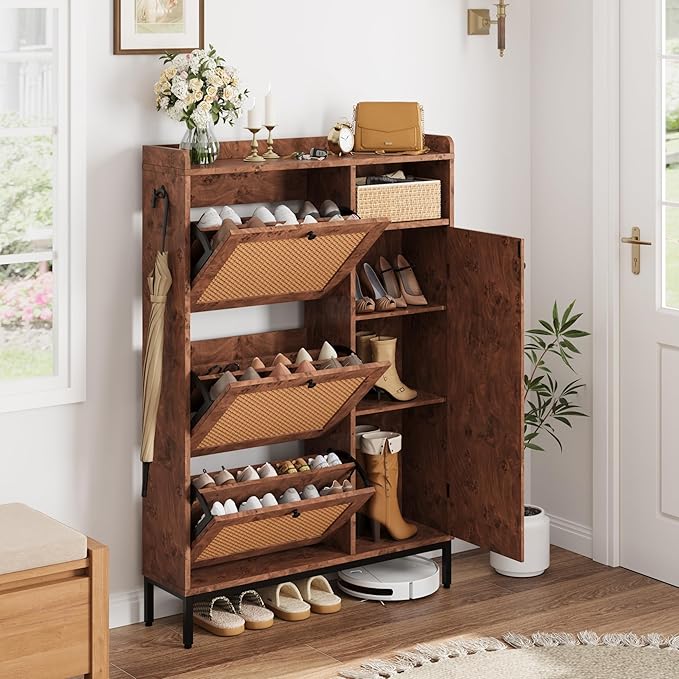 GarveeHome Shoe Cabinet Rattan by GarveeHome