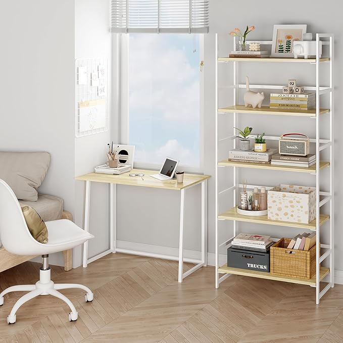 BHG Vintage Multifunctional Folding Bookshelf, No-Assembly Plant Stand Storage - Image 2
