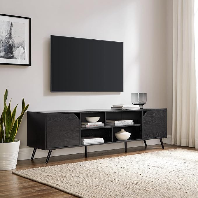 Walker Edison Nora Modern Minimal Open-Shelf TV Stand - Image 3