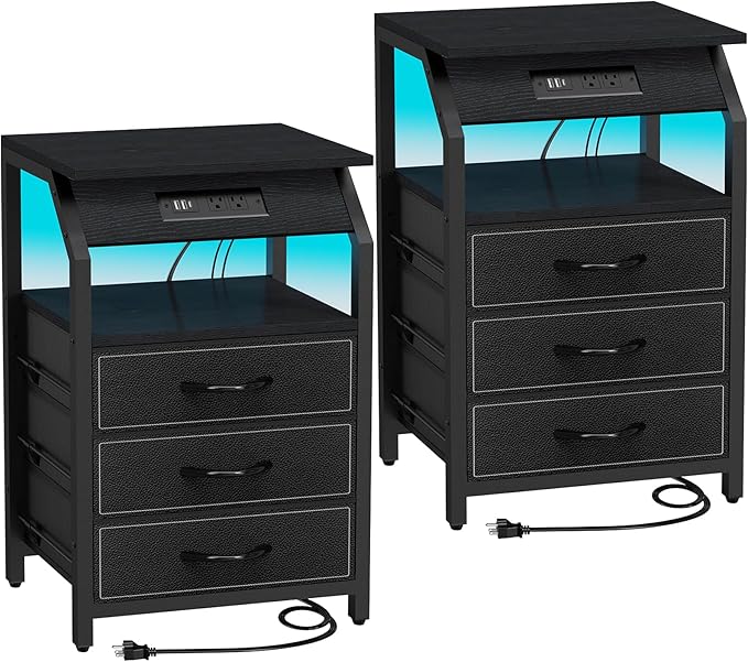 End Tables Set of 2, Nightstands by SZLHANJZ