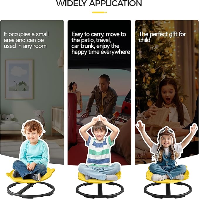 Swivel Chair for Kids, 360° Spinning Seat, Toddler Sit and Spin Wobble Chair - Image 6