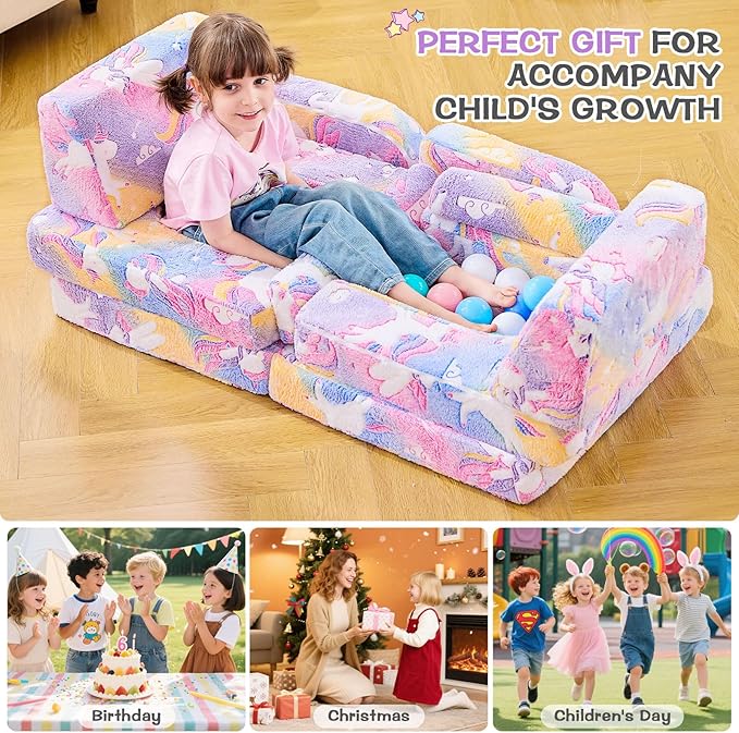 IFNOW Modular Kids Play Couch, Toddler Couch Kids Sofa, Child Sectional Sofa - Image 7