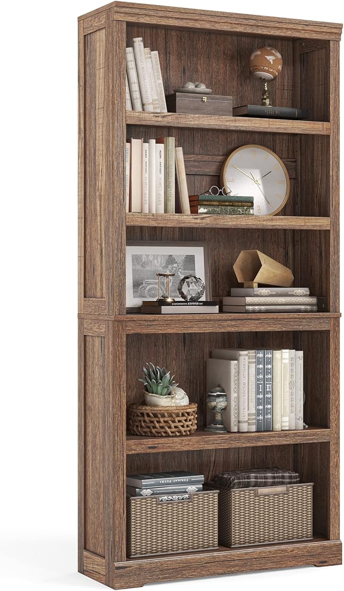 LINSY HOME 5-Shelf Bookcase, Bookshelves Floor Standing Display Storage Shelves by LINSYHOME