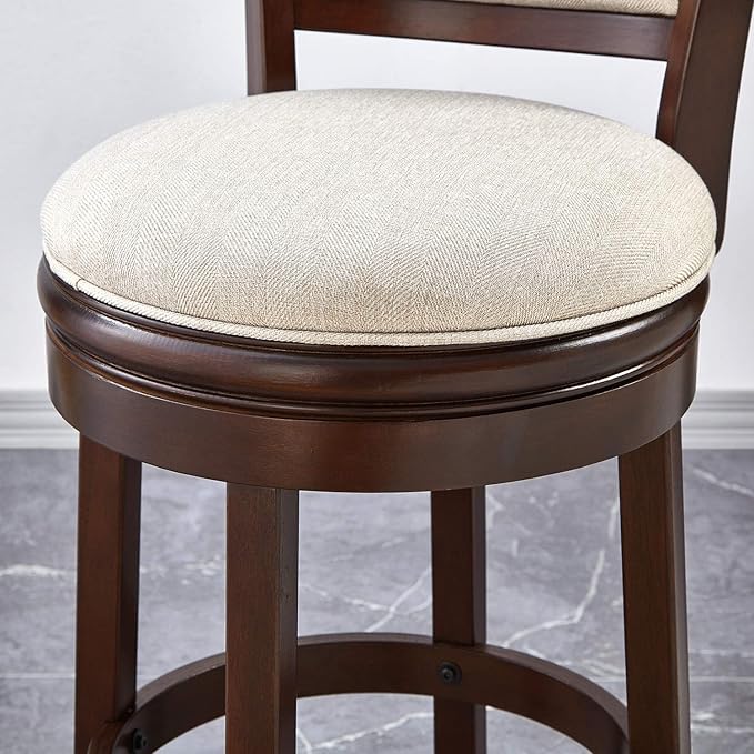 Ball & Cast Swivel Barstool Upholstered Counter Stool 24 inch Kitchen Wooden - Image 8