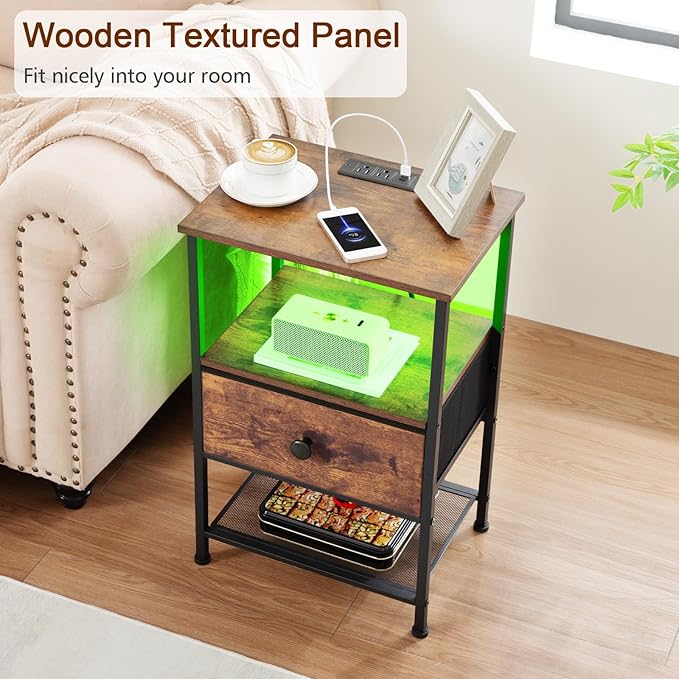 Night Stand Set 2, LED Nightstand - Image 9