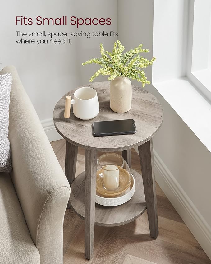 VASAGLE Side Table, Small Round End Table - Image 7