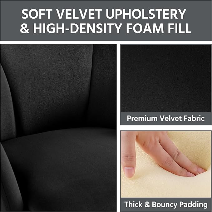 Yaheetech Modern Velvet Armchair, Flower Shaped Makeup Chair Vanity Chair - Image 7