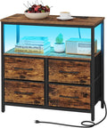 TUTOTAK LED Night Stand with Charging Station, Large Nightstand with USB and by WelcometotheTUTOTAKHome