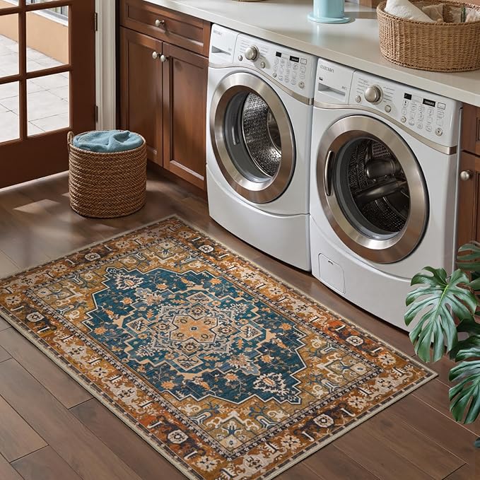 Tangsoo 2x3 Washable Rug for Entryway, Vintage Non Slip Small Area Rug - Image 6