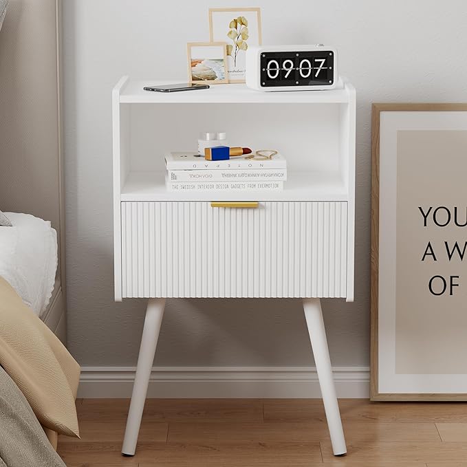 White Nightstand, Modern Bedside Table - Image 8