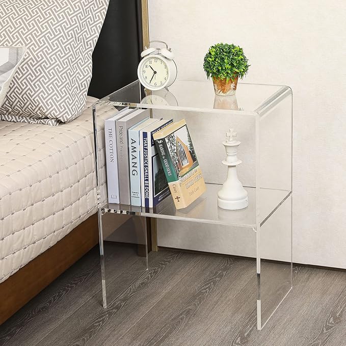 MyGift 24 Inch Acrylic Nightstand - Image 5
