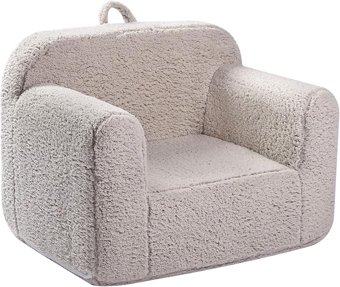 Kids Snuggly-Soft Sherpa Chair, Cuddly Toddler Foam Chair by MOMCAYWEX