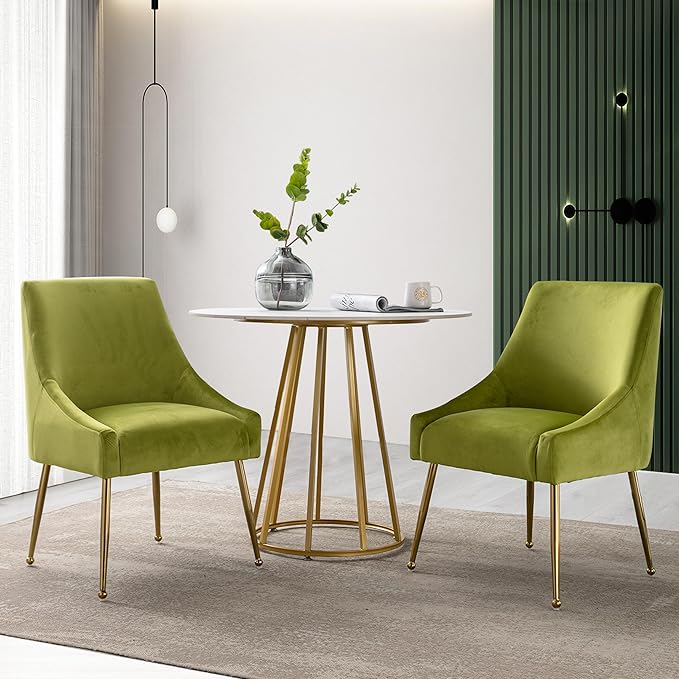 Modern Velvet Dining Chairs Set of 4, Contemporary Upholstered Furniture - Image 6