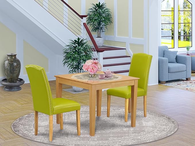 East West Furniture OXEN3-OAK-51 3 Piece Dinette Set - Image 2