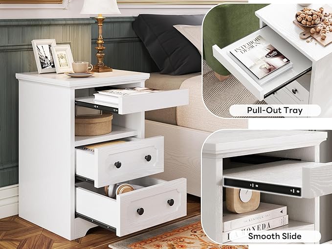 LIKIMIO Night Stand, Modern Bedside Table - Image 4
