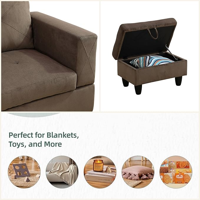 L Shaped Sectional Couch Sofa, Modern Couches - Image 4