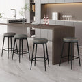 Counter Height Bar Stools, Upholstered Faux Leather Kitchen Counter Stools by ErdoruLiving