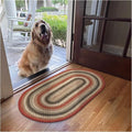 Homespice Chester Red Braided Rugs 2x3' Oval Country Style Rugs by Homespice
