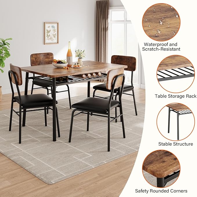 GAOMON 5-Piece Dining Table Set - Image 6