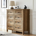 LINSY HOME 8 Drawers Dresser for Bedroom, Modern Farmhouse Dresser TV Stand by LINSYHOME