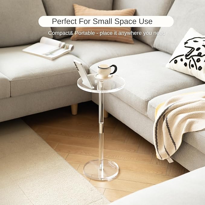Acrylic Drink Table, Small Round Side Table - Image 5