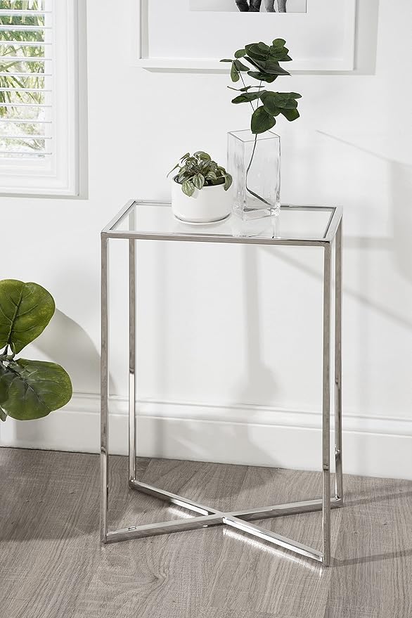 Kate and Laurel Jaspur Modern Slim End Table, Decorative Glam Side Table - Image 4