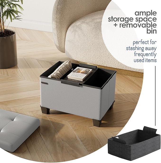STORAGEBUD Storage Ottoman Cube - Image 3