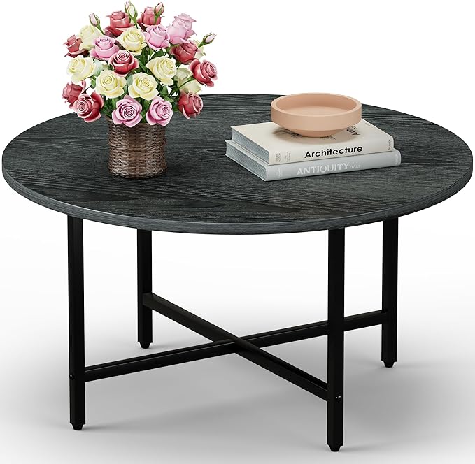 Round Coffee Table, 23.6" Small Coffee Tables by FAMIDGE