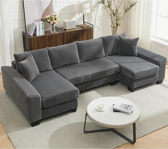 Symmetrical U Shaped Sectional Sofa Convertible Pull Out Sleeper Sofabed - Image 4