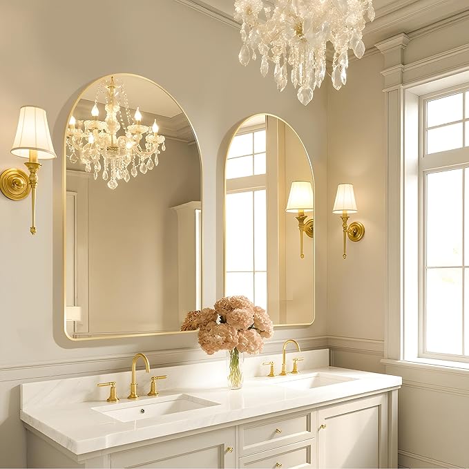 Arched Wall Mirror 24"X36", Modern Farmhouse Mirror Wall Mounted, Curved Arch - Image 2