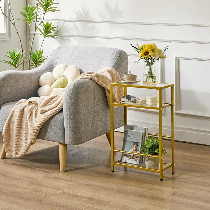 IBUYKE Glass End Table for Small Space, Narrow Side Tables - Image 9