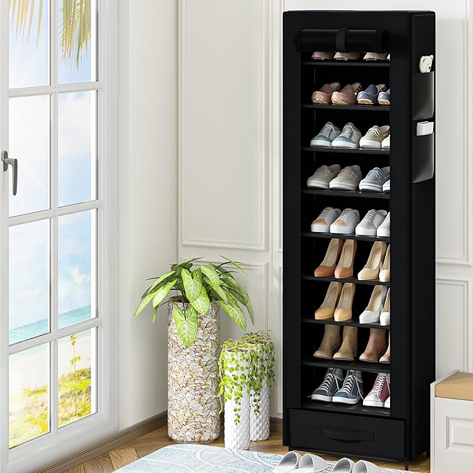 Shoes Rack 10 Tier Tall Shoe Rack Narrow Shoe Rack - Image 5