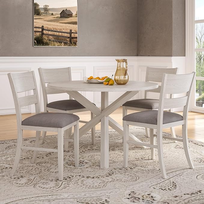 Peatuk Round Solid Wood Dining Table, Part of Dining Table Set, Mix and Match - Image 4