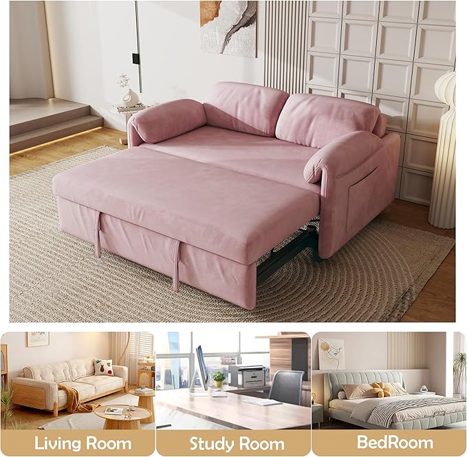 ERYE 3 in 1 Loveseat Sofa Convertible Sleeper Sofabed, Functional Recliner - Image 9