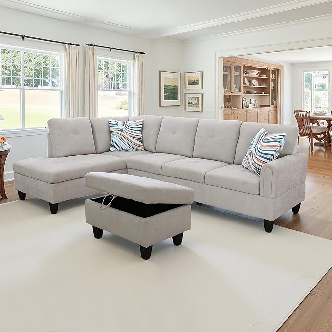 NicBex Sectional Couch 3 Pieces Sofa Set by NicBex