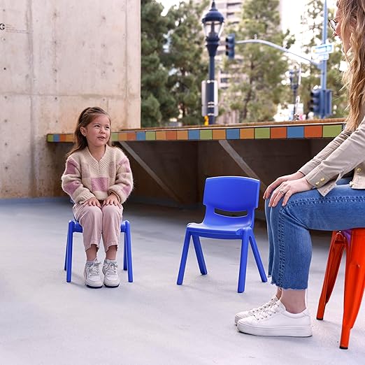 ECR4Kids 12in Plastic School Stack Chair, Classroom Furniture - Image 2